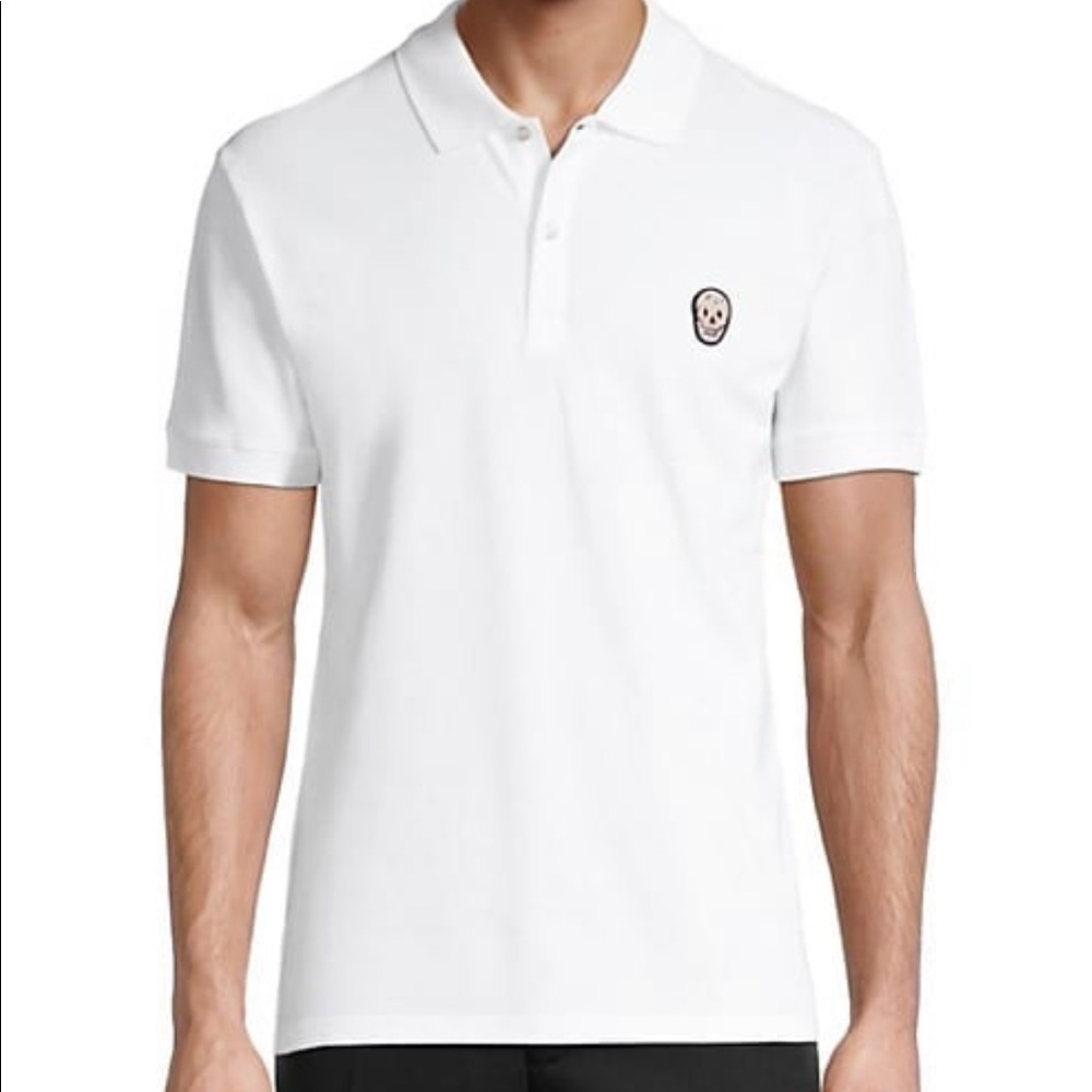 ALEXANDER MCQUEEN SKULL POLO SHIRT WHITE SIZE MEDIUM BRAND NEW